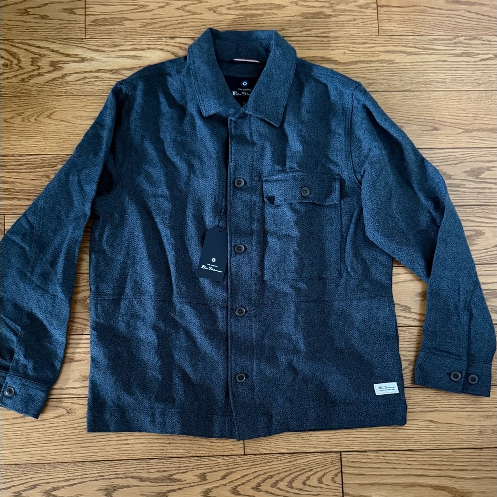 NWT Ben Sherman Cotton Overshirt in Dark Navy, M